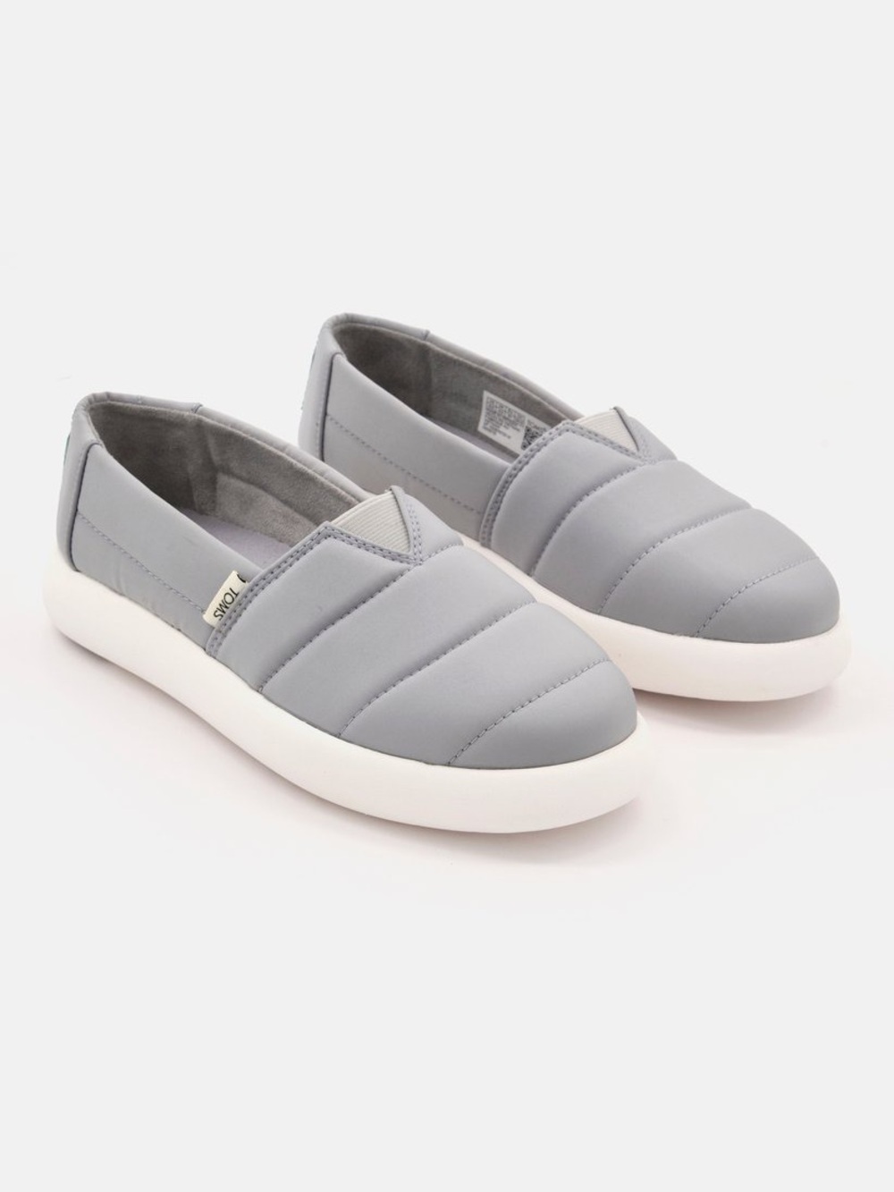 Toms Alpargata Mallow Mid Grey Matte Woven Slip On Shoes Size W9.5 ORTHOLITE
